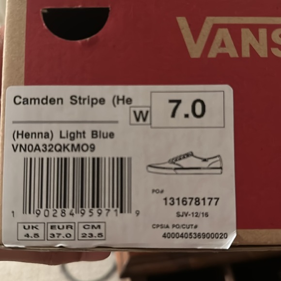 Vans- Camden Stripe (Henna) light blue, size 7 - Picture 7 of 7